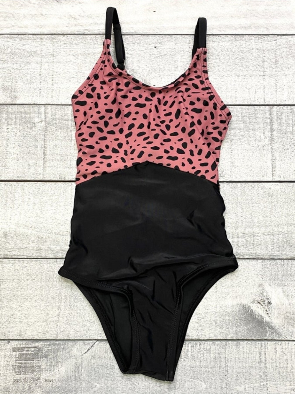 New Kids Pink & Black Patterned One-Piece Swimsuit